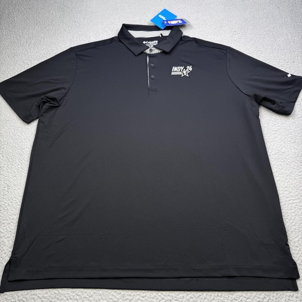 NBA All-Star Indianapolis Polo Shirt Mens 2XL Black NBA Basketball Indy 24 Golf